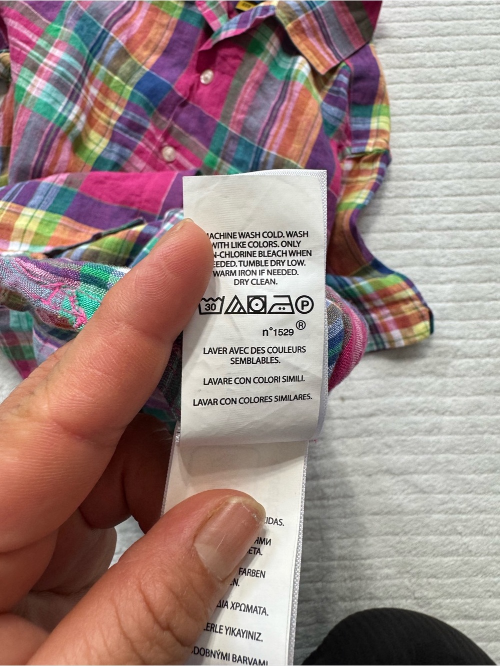 Polo by Ralph Lauren 100% Line Multicolor Plaid Short-Sleeve Button Shirt - Picture 6 of 11